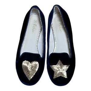 Mini Boden Velvet Shoes Navy Size 35